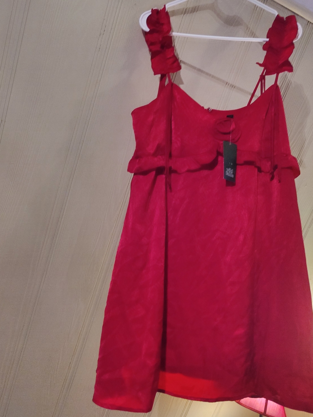 NWT Extra Large Wild Fable Women's Bright Red Ruffle Strap Sundress